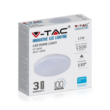 Aplica LED V-TAC, IP44, Cip Samsung, 3 ani Garantie, Rotunda [3]