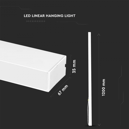 Lampa LED Liniara V-TAC, 40W, Cip Samsung, Montaj Suspendat, 5 Ani Garantie [5]