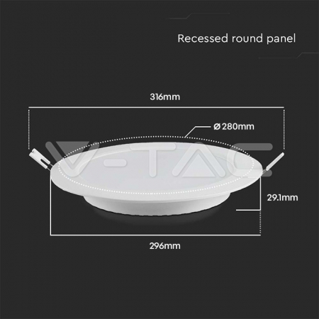24W Panou LED backlit rotund incastrat 4000K [1]