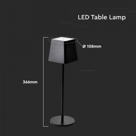 2W Lampă de Masă Corp Negru IP54 3000K [3]