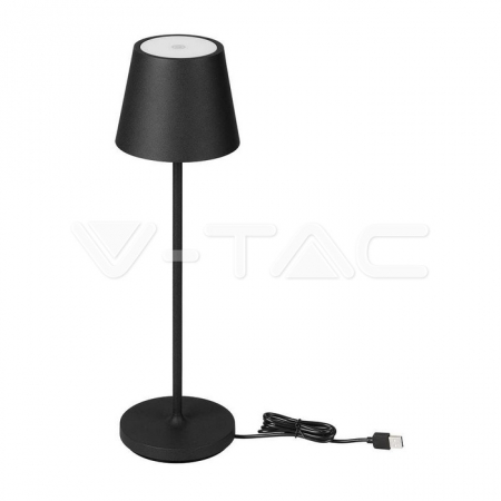 Lămpi de Birou - 2W Lampă de masă LED (4400mA Baterie) IP54 Corp negru 3000K