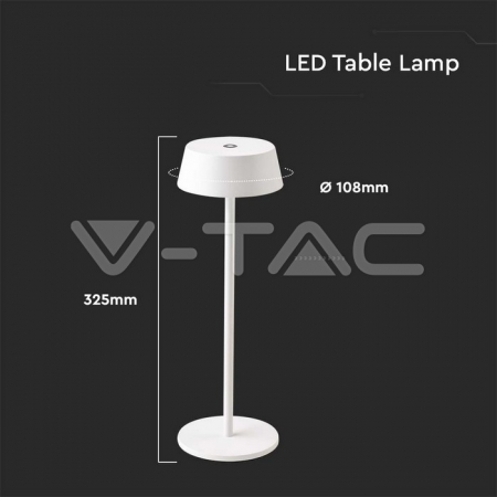 2W Lampă de masă LED corp alb IP54 3000K [4]