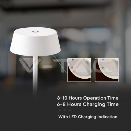2W Lampă de masă LED corp alb IP54 3000K [2]