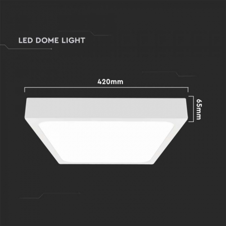 30W Plafonieră LED Pătrată Ramă Albă 4000K IP44 [2]