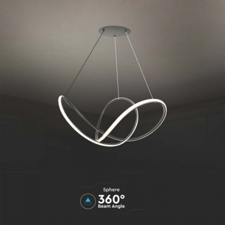 49W LED Lampă Suspendată Decorativă 70*20CM Corp Negru 3000K [4]