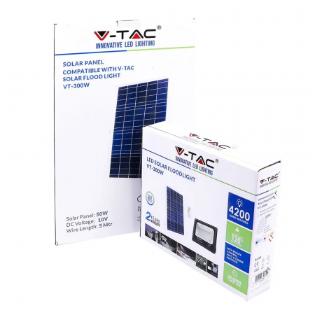 Proiector LED V-TAC cu Panou solar, 50W, IP65, 6000K, 4200lm [2]