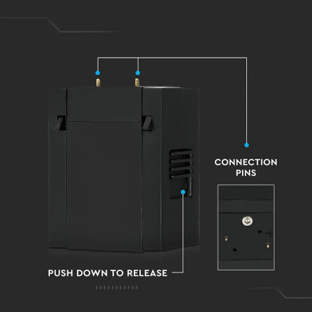 Spot Magnetic LED V-TAC, 1W, IP20, 24V, Negru, 4000K [7]