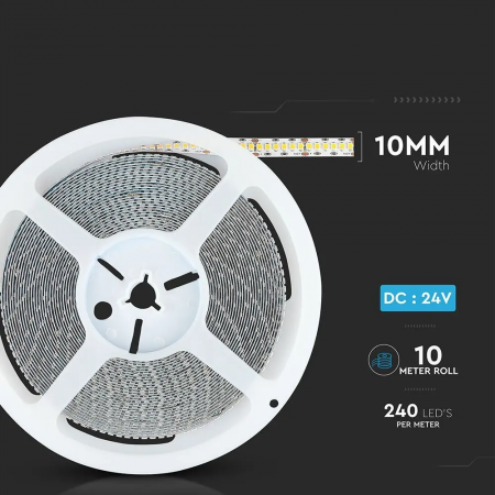 Banda LED V-TAC, 24V, 18w/m, 240 leduri/m, Cip Samsung, CRI>95, Rola 10m [6]
