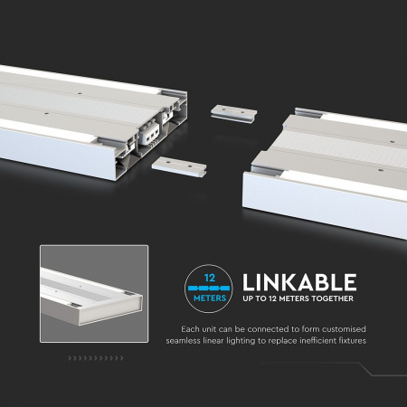 Lampa LED Liniara V-TAC, 60W, Conectabila, Cip Samsung, Lumina Neutra, Dimabila [10]