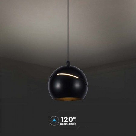 8.5W LED Lampă Suspendată Φ180 Cablu Ajustabil Touch On/Of Corp Negru 3000K [3]