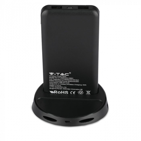 8000mAh Bateria Externă Încărcare Wireless & Display Negru Stativ Lampă Negru [4]