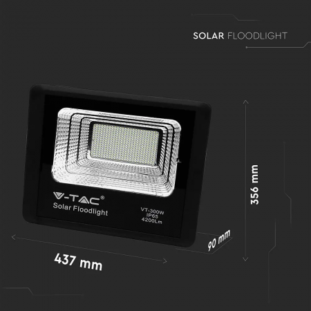 Proiector LED V-TAC cu Panou solar, 50W, IP65, 6000K, 4200lm [5]