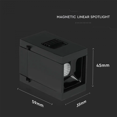 Spot Magnetic LED V-TAC, 1W, IP20, 24V, Negru, 4000K [8]