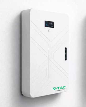 Baterii / Acumulatori panouri fotovoltaice - Acumulator V-TAC 14.33kWh Alb SLIM IP20 >8000 Cicluri Garantie 10 Ani