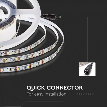 Banda LED V-TAC, 24V, 12W/M, IP20, 4000K, 5M [6]