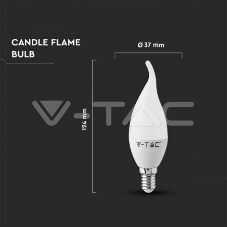 Bec LED 4W E14 Tip Lumânare flacără, Alb natural [1]