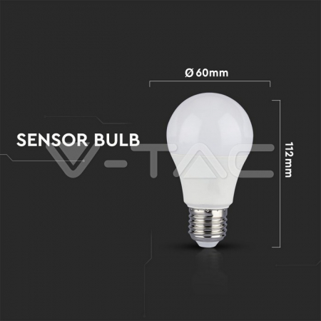 Bec LED 9W E27 A60 Senzor Microunde 3000K [3]