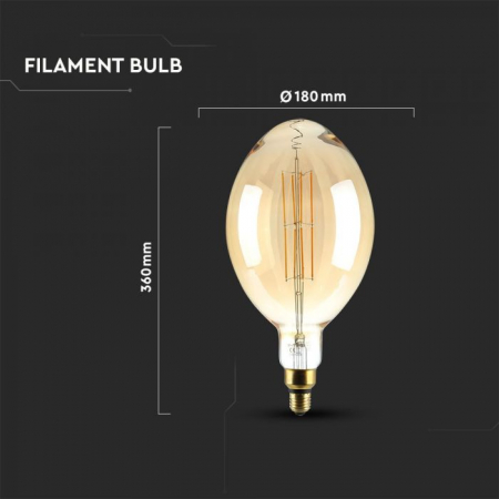 Bec Led decorativ cu Filament V-TAC, 8W, 2000K, E27, Dimabil [4]