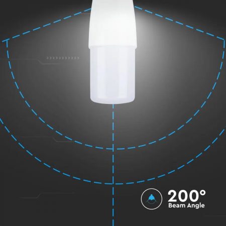Bec LED V-TAC, 7.5W, 660lm, E14, T37, Cip Samsung, 5 ani garantie, Lumina Rece [6]