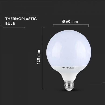 Bec LED V-TAC, 22W, 2600lm, E27, G120, Cip Samsung, 5 ani garantie, Lumina Calda [3]