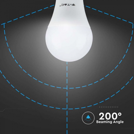 Bec LED V-TAC 8.5W, A60, E27, Lumina rece(6400K) [4]