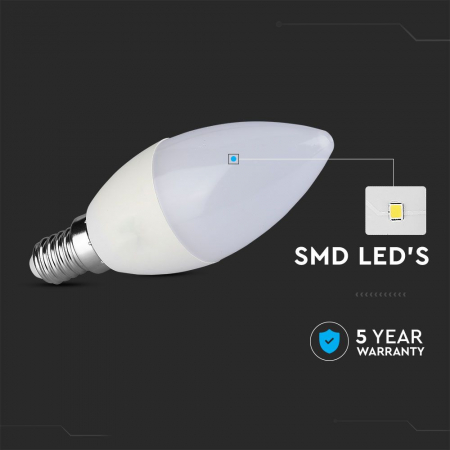 Bec LED V-TAC, 5.5W, 470lm, E14, Cip Samsung, 5 ani garantie [5]