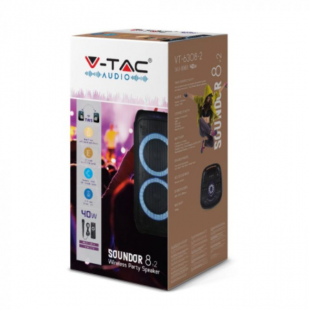 Boxa 40W V-TAC, cu microfon, RF control [1]