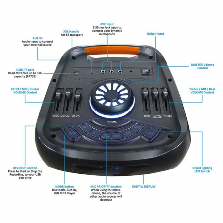 Boxa 40W V-TAC, cu microfon, RF control [3]