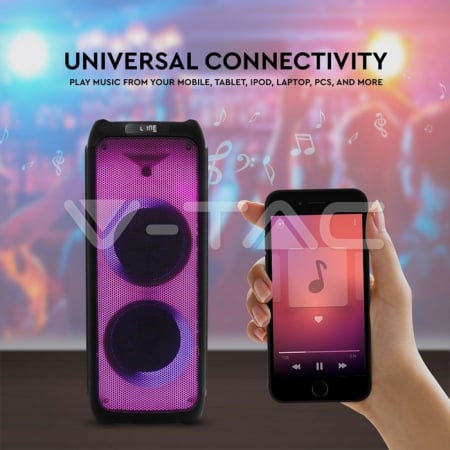 Boxa Reîncărcabilă Un Microfon RF Control RGB 2 x 10 inch 100W [1]