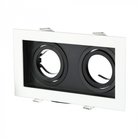 Carcase Spot - Carcasa Spot 2x GU10, Negru+Alb