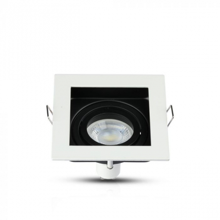 Carcasa Spot GU10, Alb + Negru, IP20, Patrat [3]