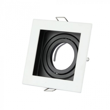 Spoturi LED - Carcasa Spot GU10, Alb + Negru, IP20, Patrat
