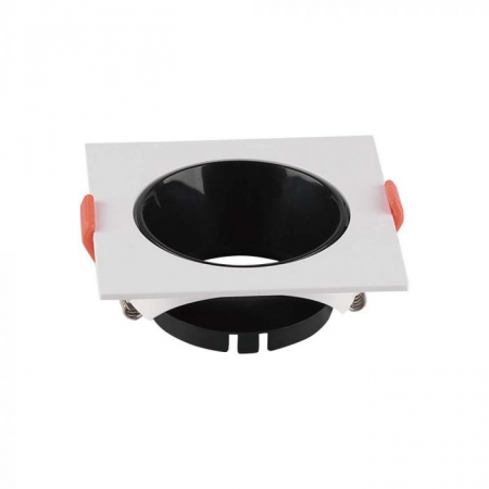 Carcase Spot - Carcasa Spot GU10, Alb + Negru, IP20, Patrat, Montaj Incastrat