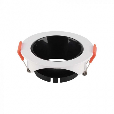 Carcase Spot - Carcasa Spot GU10, Alb + Negru, IP20, Rotund, Montaj Incastrat