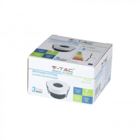 Carcasa Spot GU10, Alb + Negru, IP20, Rotund, Montaj Incastrat [7]