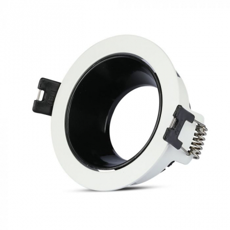 Carcase Spot - Carcasa Spot GU10, Alb + Negru, Rotund, IP20, Montaj Incastrat