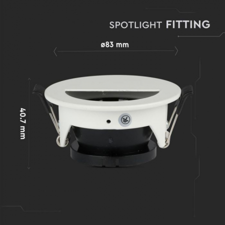 Carcasa Spot GU10, Alb + Negru, Rotund, IP20, Montaj Incastrat [6]