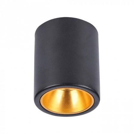 Carcase Spot - Carcasa Spot GU10, Negru + Auriu, IP20, Montaj Aplicat