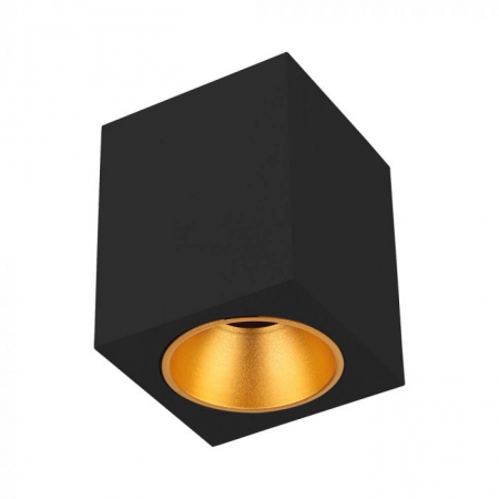 Carcase Spot - Carcasa Spot GU10, Negru + Auriu, IP20, Montaj Aplicat - V-TAC