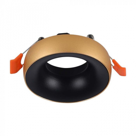 Carcase Spot - Carcasa Spot GU10, Negru + Auriu, Rotund, IP20, Montaj Incastrat
