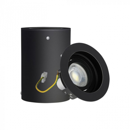 Carcasa Spot GU10, Negru, IP20, Montaj Aparent, Rotund [1]