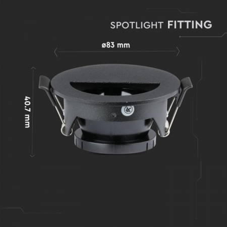 Carcasa Spot GU10, Negru, IP20, Montaj Incastrat [6]
