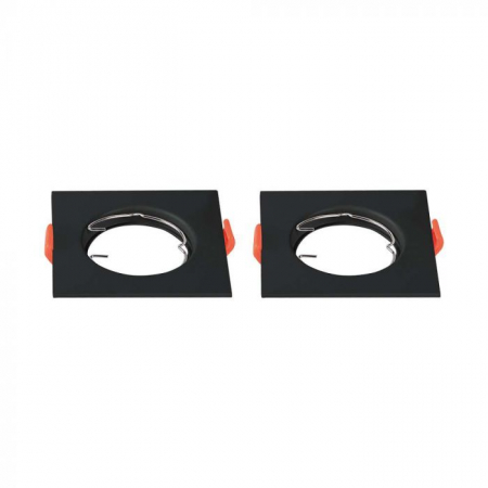 Carcase Spot - Carcasa Spot GU10, Negru, Patrat, IP20, Montaj Incastrat, Set 2 bucati