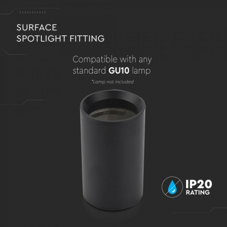 Carcasa Spot GU10, Negru, Rotund, IP20, Montaj Aplicat [3]