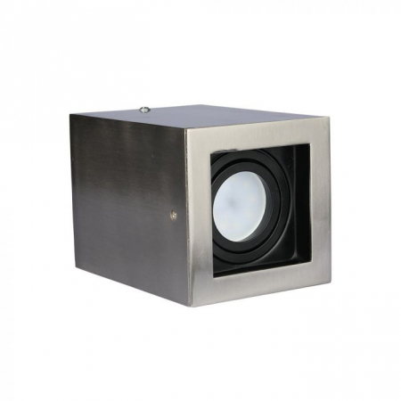 Carcasa Spot GU10, Satin Nickle + Negru, Patrat, IP20, Montaj Aplicat [1]