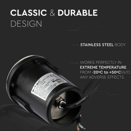 Fitting pentru exterior V-TAC, MR16, 12V, IP67, Montaj incastrat [4]
