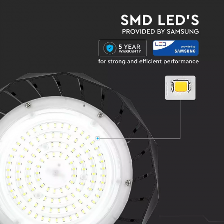 Highbay LED V-TAC, 100W, 12000lm, 120lm/W, Cip Samsung, Dimabil, 90'D [10]