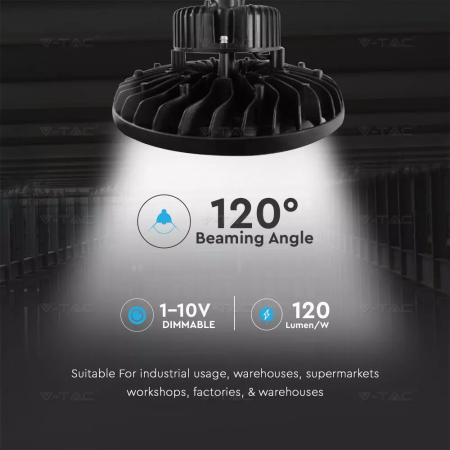 Highbay LED V-TAC, 100W, 12000lm, Cip Samsung, Dimabil, 120'D [7]