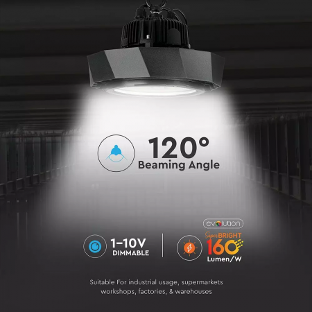 Highbay LED V-TAC, 100W, 16000lm, Cip Samsung, Dimabil, 120'D [6]