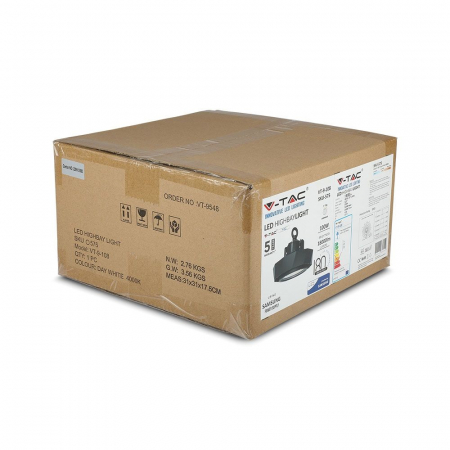 Highbay LED V-TAC, 100W, 18000lm, 180lm/W, Cip Samsung, Dimabil, 120°, 5 ani Garantie, 4000K [1]